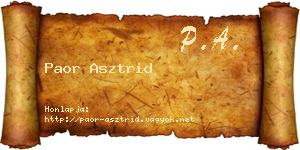 Paor Asztrid névjegykártya